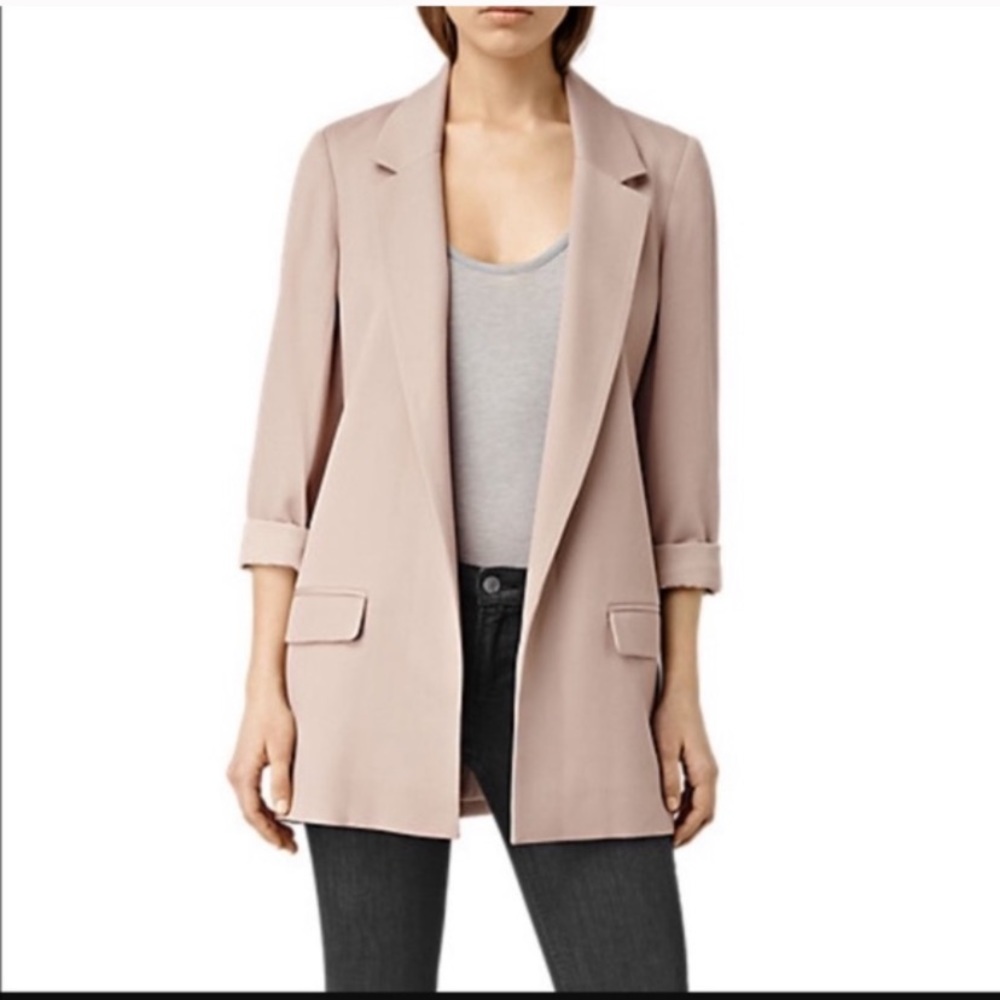 ALLSAINTS Alexis’s Nude Blush Blazer Open Jacket